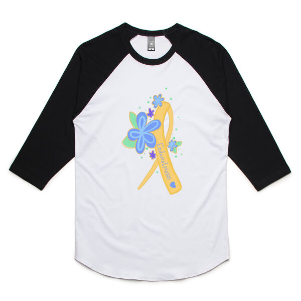 Yellow Ribbon Womens Wafer T shirt - Mens Raglan Tee Thumbnail