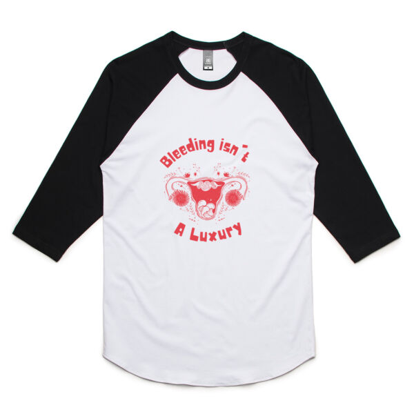 Bleeding isn't A luxury - big logo  - Mens Raglan Tee Thumbnail