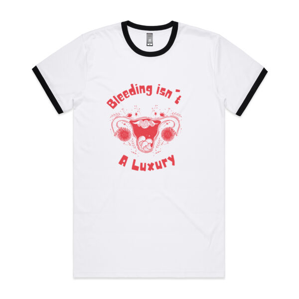 Bleeding isn't A luxury - big logo  - Mens Ringer Tee Thumbnail