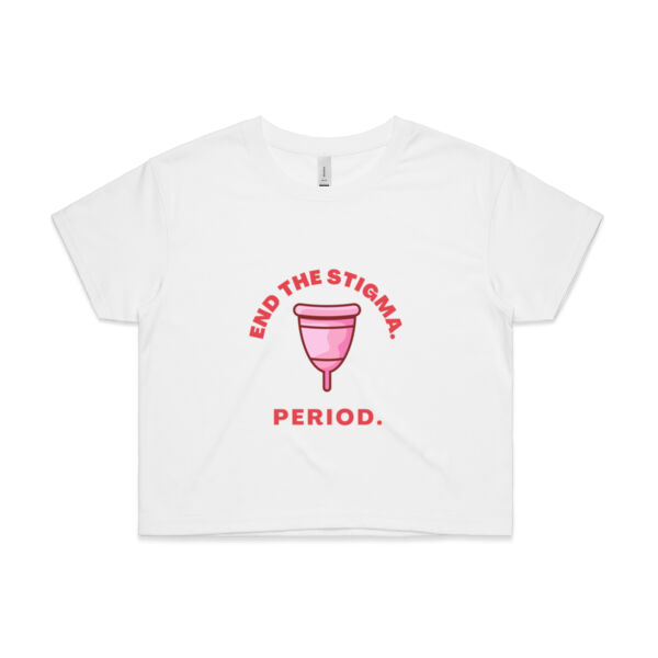 End period stigma - menstrual cup big logo - Womens Crop Tee Thumbnail
