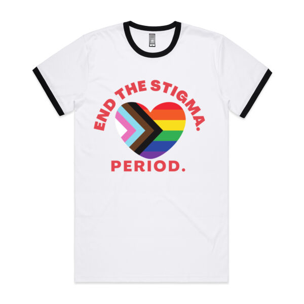End period stigma - all genders  - Mens Ringer Tee Thumbnail