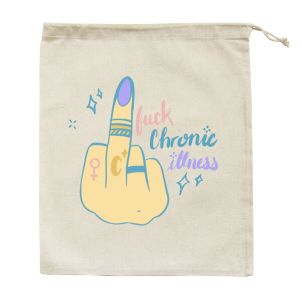 Mens Ringer Tee F Chronic Illness - Medium Calico Bag Thumbnail