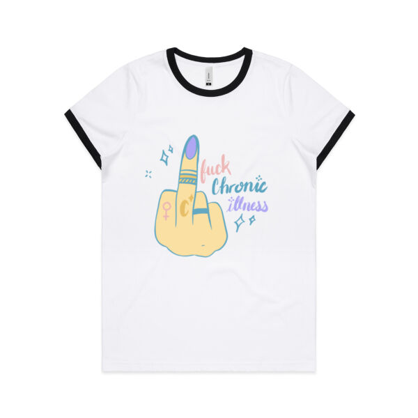 Womens Ringer Tee  F Chronic Illness Thumbnail