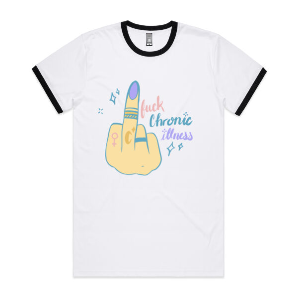Mens Ringer Tee F Chronic Illness - Mens Ringer Tee Thumbnail