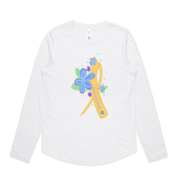 Yellow Ribbon Womens Wafer T shirt - Womens Curve Longsleeve Tee Thumbnail