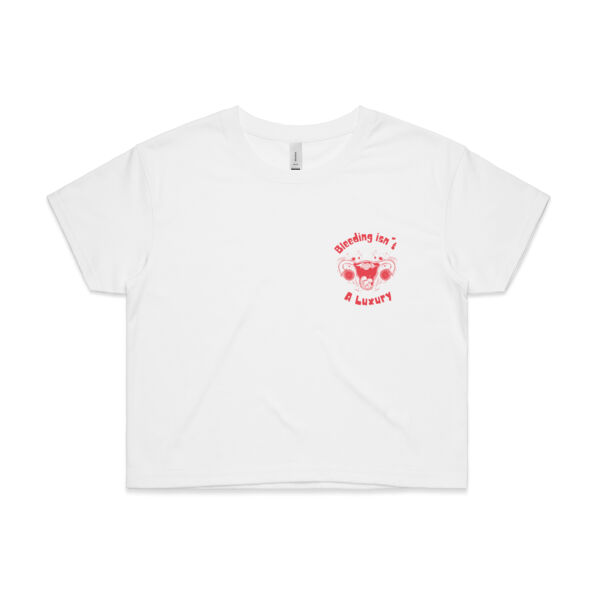 Bleeding isn't A luxury - small corner logo - Womens Crop Tee Thumbnail