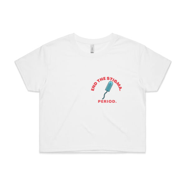 End period stigma - tampon small logo - Womens Crop Tee Thumbnail